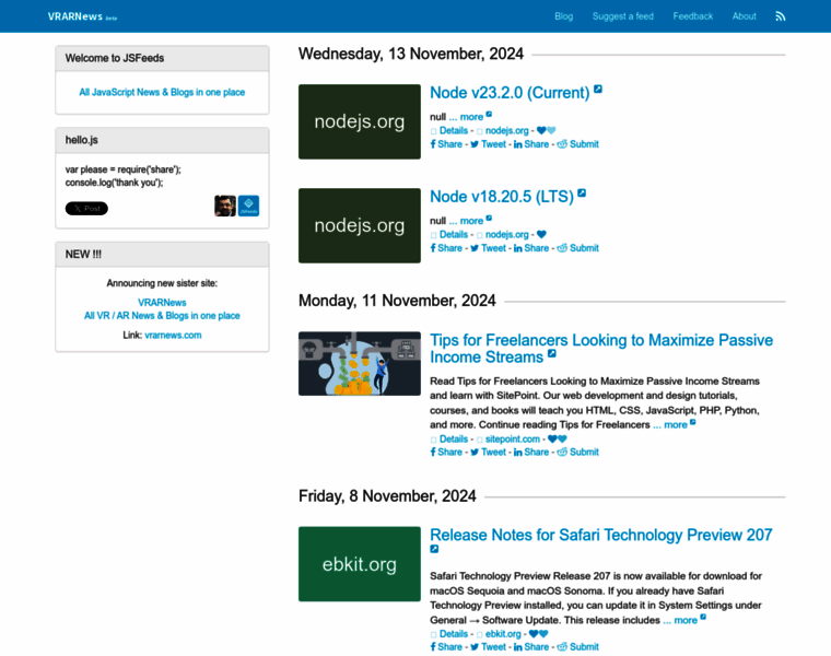 Jsfeeds.com thumbnail