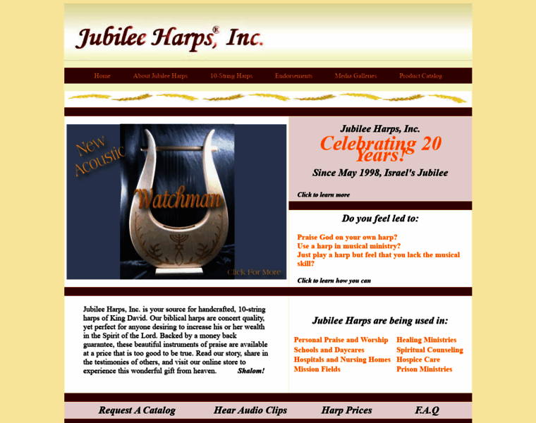 Jubileeharps.com thumbnail