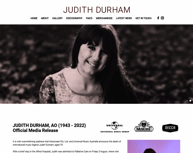 Judithdurham.com thumbnail