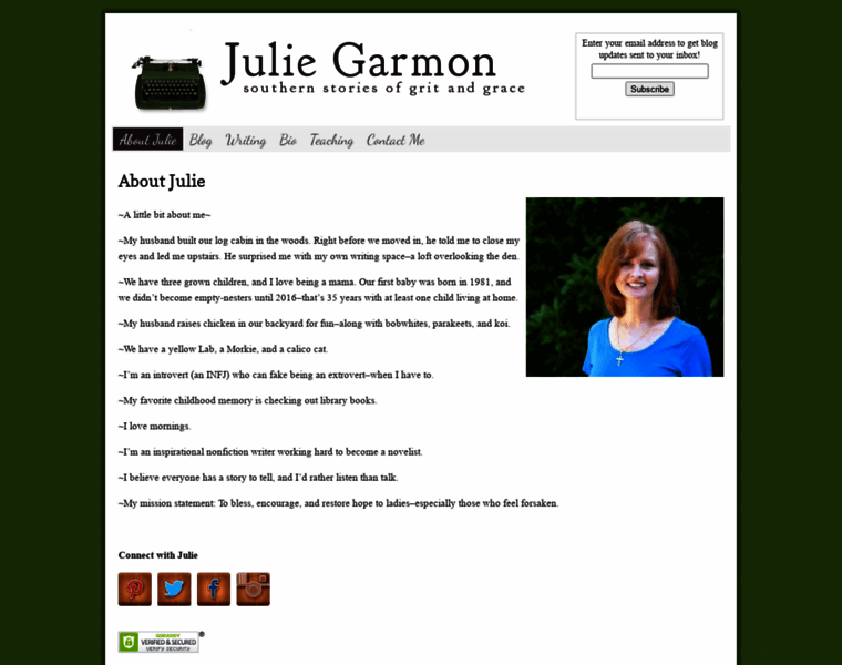 Juliegarmon.com thumbnail