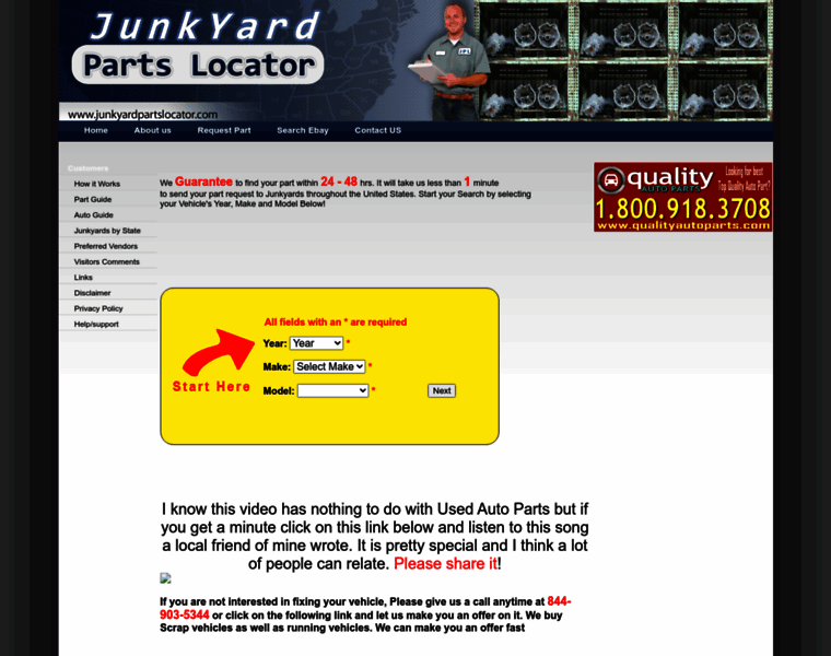 Junkyardpartslocator.com thumbnail