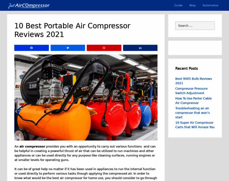 Justaircompressor.com thumbnail
