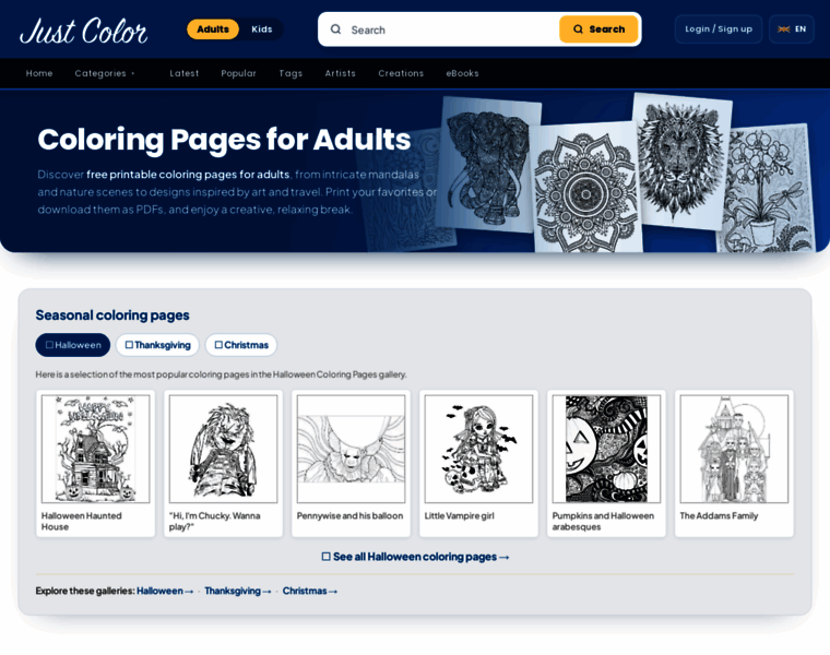 justcolor.net at WI. Coloring Pages for Adults to print or download ...