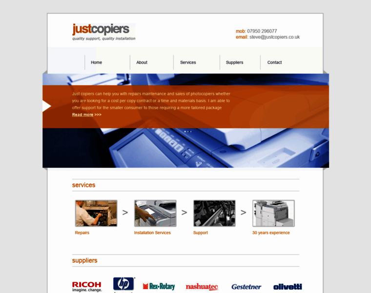 Justcopiers.co.uk thumbnail