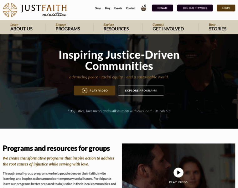 Justfaith.org thumbnail