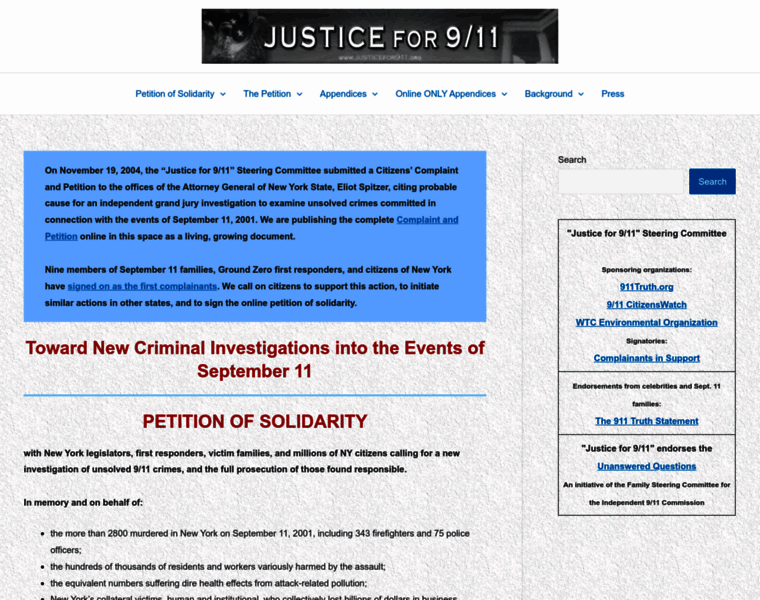 Justicefor911.org thumbnail