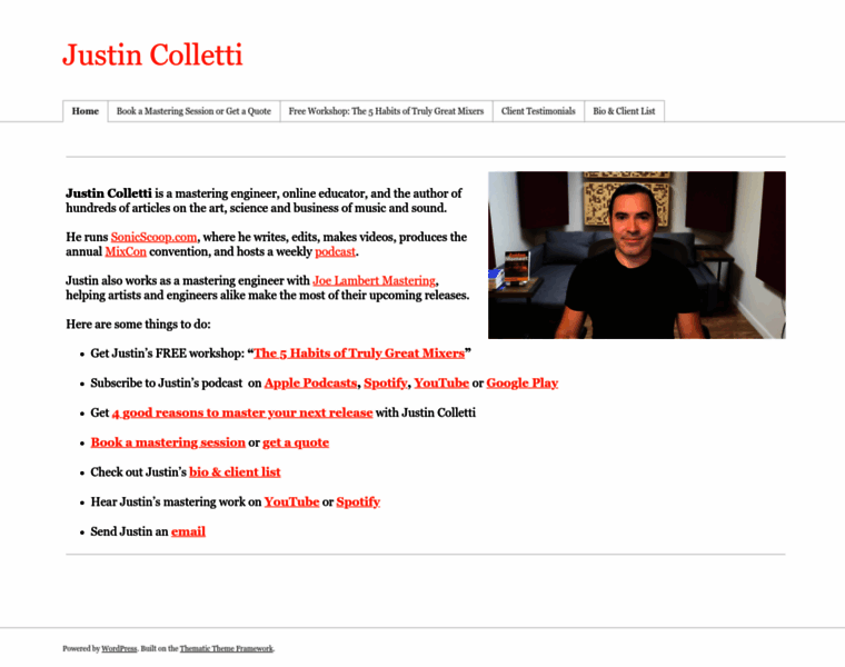 Justincolletti.com thumbnail