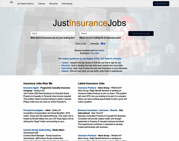 Justinsurancejobs.com thumbnail