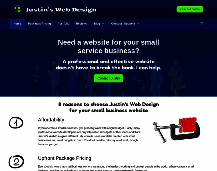 Justinswebdesign.com thumbnail