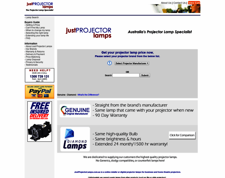 Justprojectorlamps.com.au thumbnail