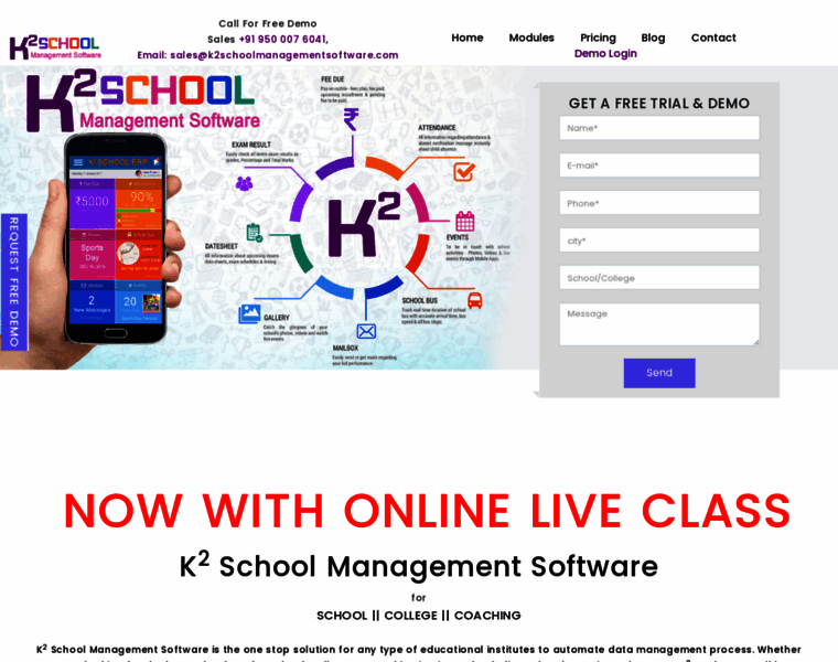K2schoolmanagementsoftware.com thumbnail