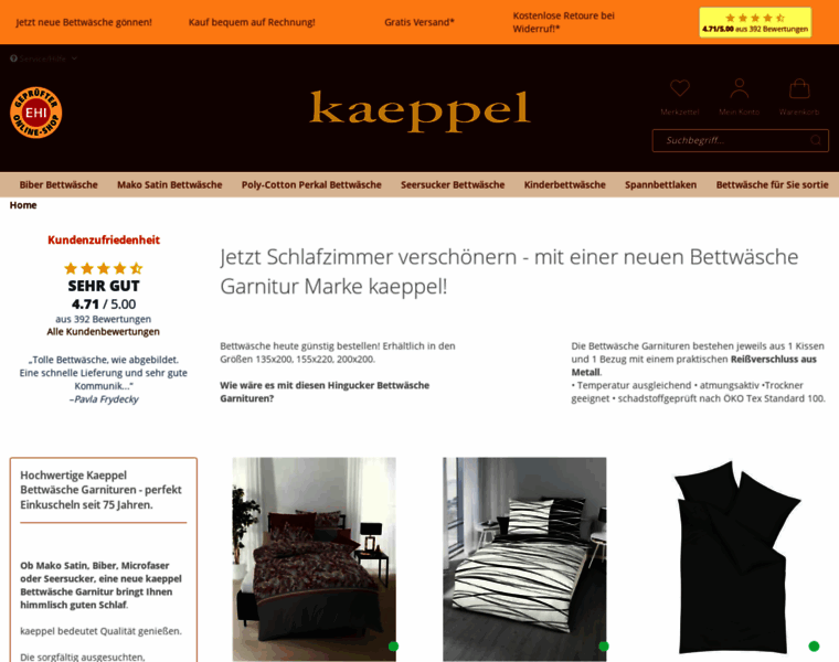 Kaeppel-bettwaesche-shop.de thumbnail