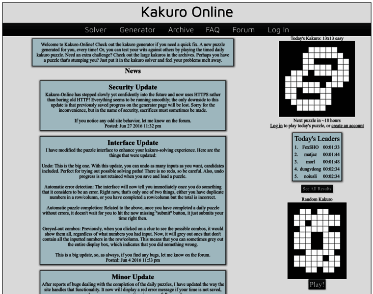 Kakuro-online.com thumbnail