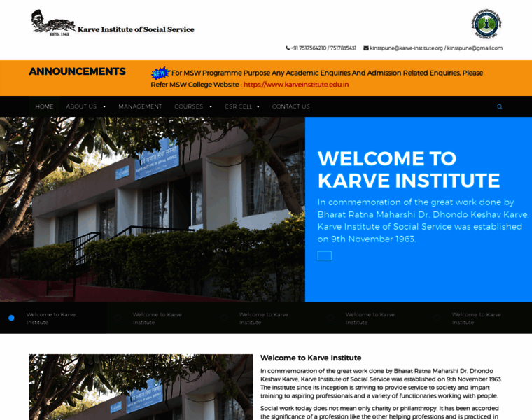Karve-institute.org thumbnail