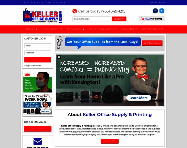 Kellerofficesupply.com thumbnail