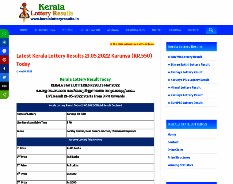 Keralalotteryresults.in thumbnail