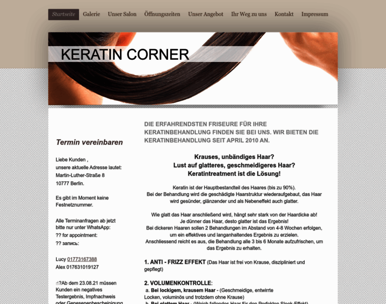 Keratin-corner.de thumbnail