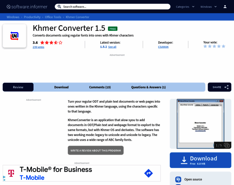 Khmer-converter.software.informer.com thumbnail