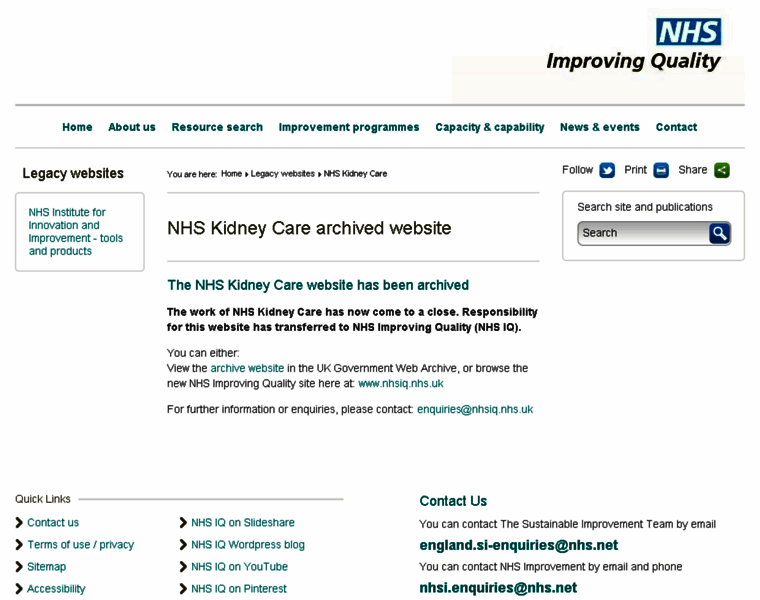 Kidneycare.nhs.uk thumbnail
