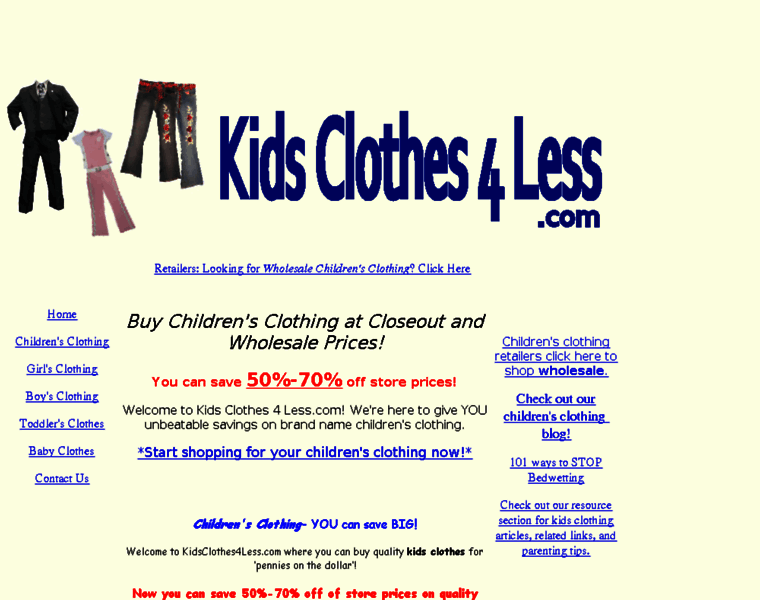 Kidsclothes4less.com thumbnail
