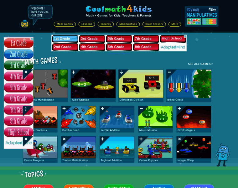 Kidscoolmathgames.com thumbnail