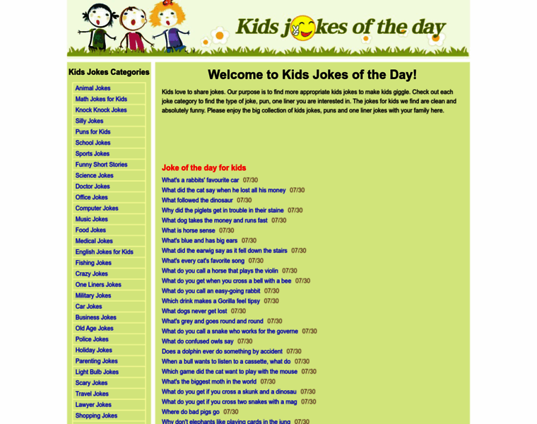 Kidsjokesoftheday.com thumbnail