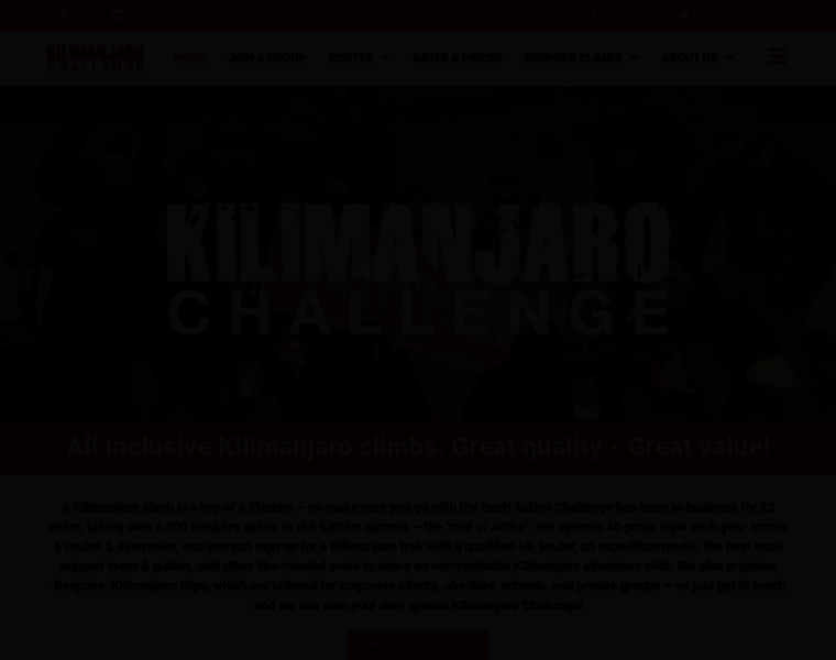 Kilimanjarochallenge.com thumbnail