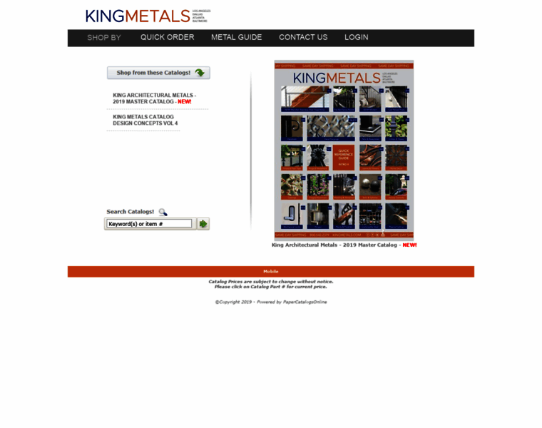 Kingmetalscatalog.com thumbnail