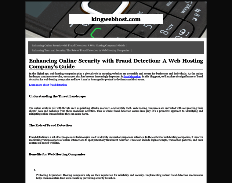 Kingwebhost.com thumbnail