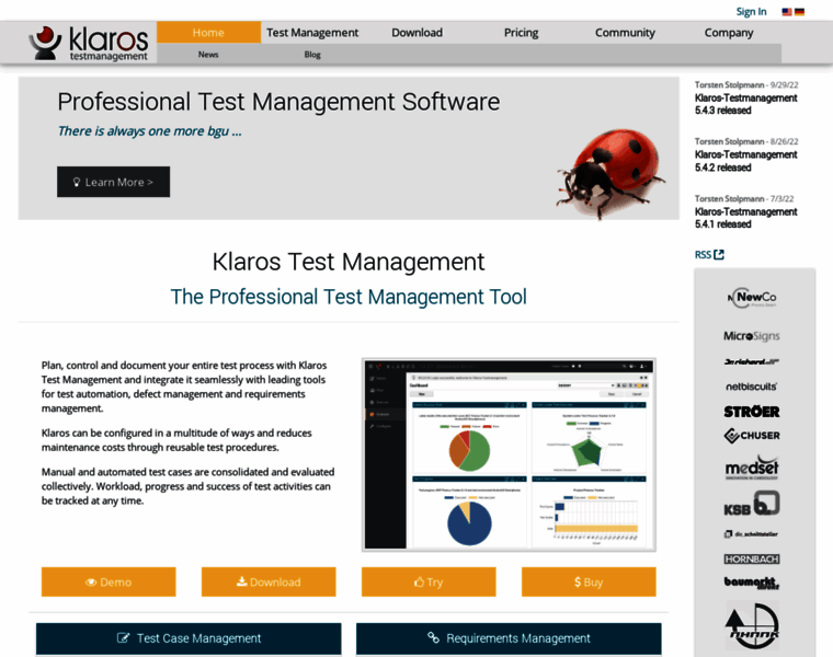 Klaros-testmanagement.com thumbnail