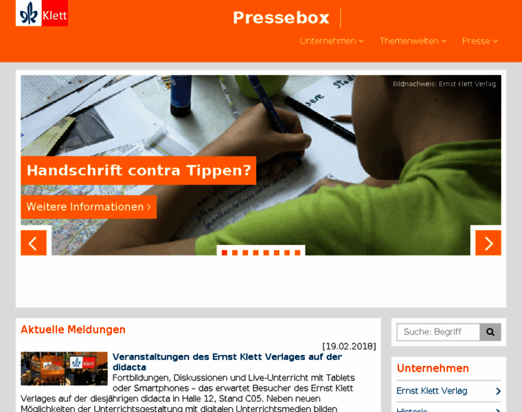 Klett-pressebox.de thumbnail