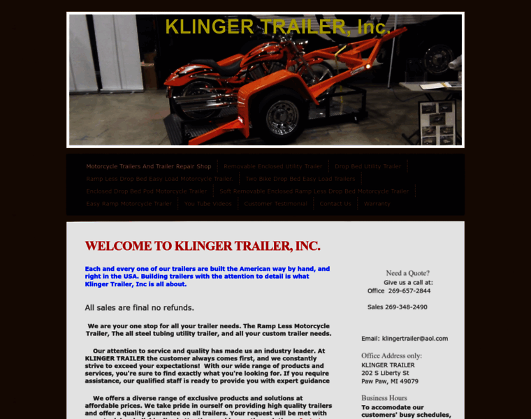 Klingertrailer.com thumbnail