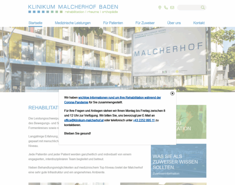 Klinikum-malcherhof.at thumbnail