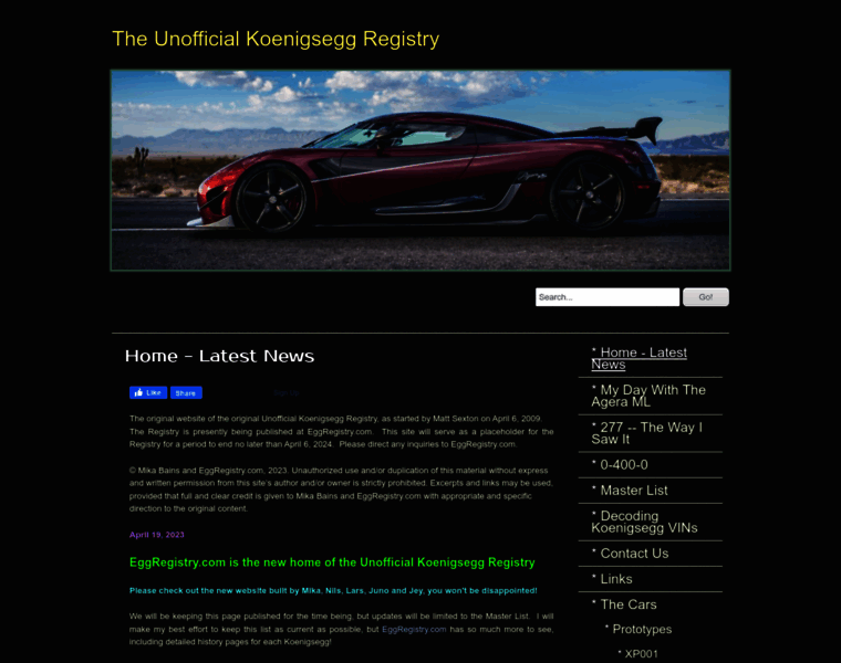 Koenigsegg-registry.net thumbnail