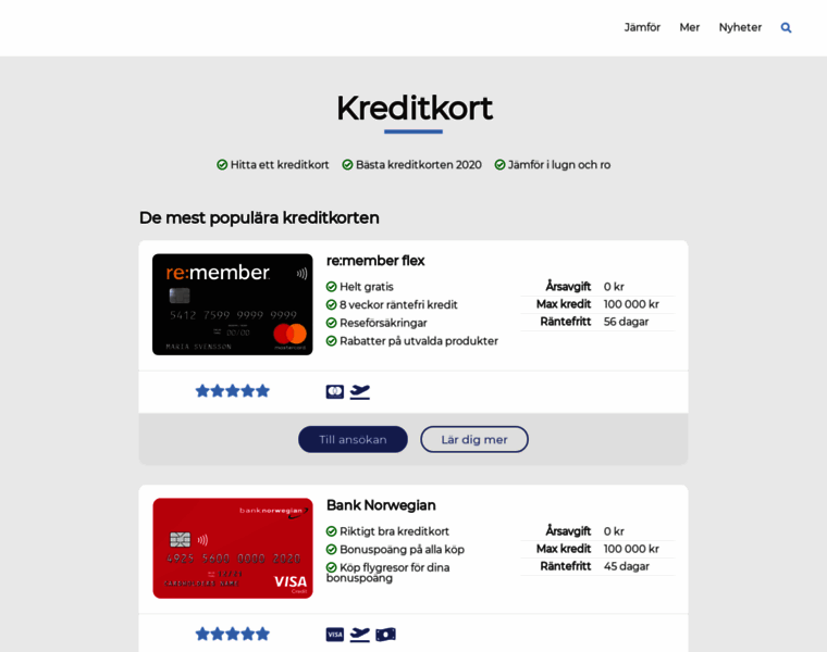 Kreditkortskoll.se thumbnail