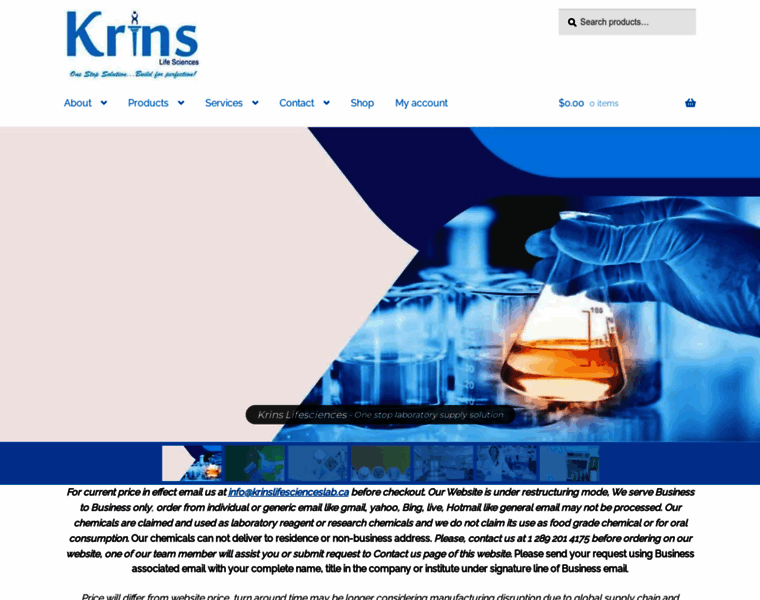 Krinslifescienceslab.ca thumbnail
