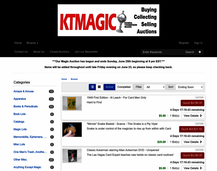 Ktmagicauction.com thumbnail