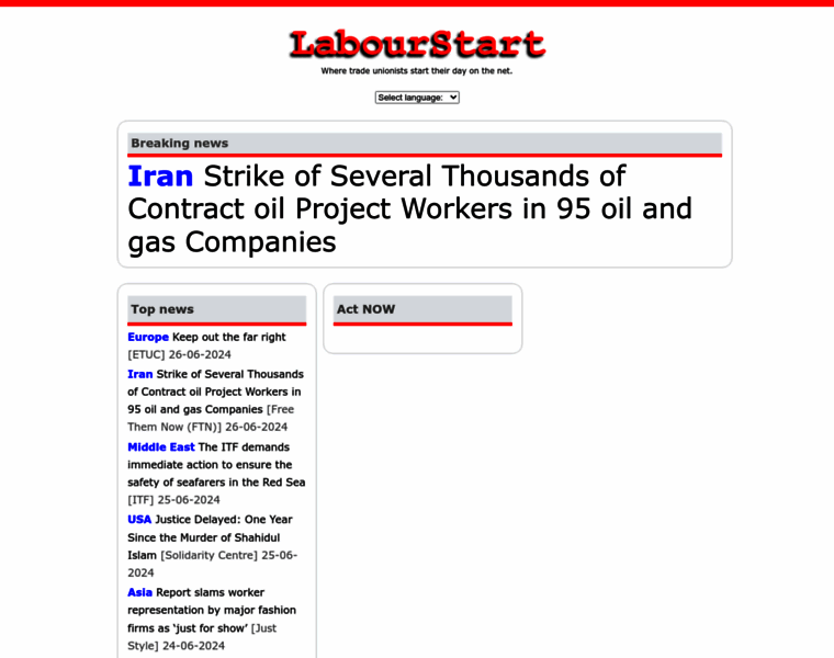 Labourstart.org thumbnail