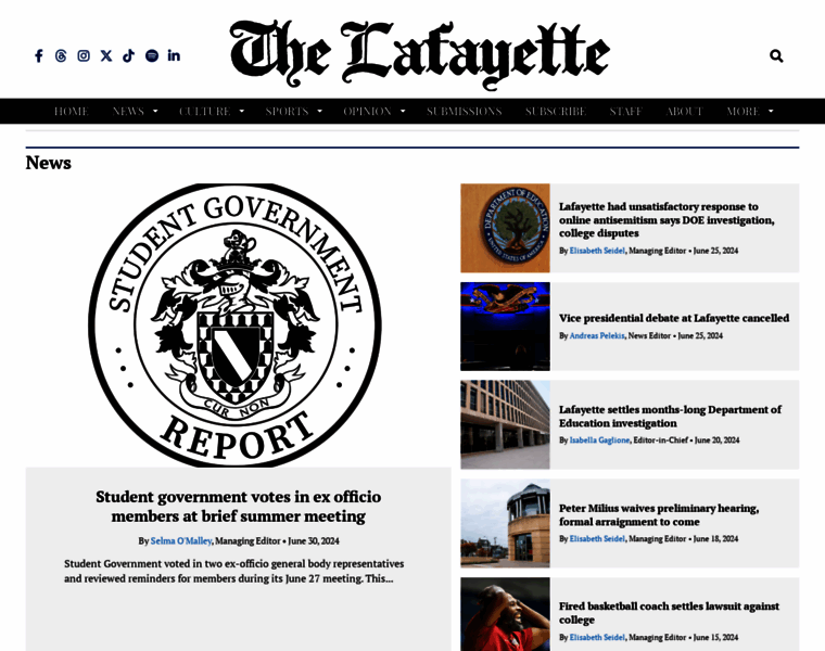 Lafayettestudentnews.com thumbnail