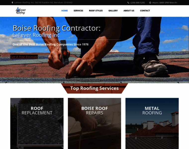Lafever-roofing.com thumbnail