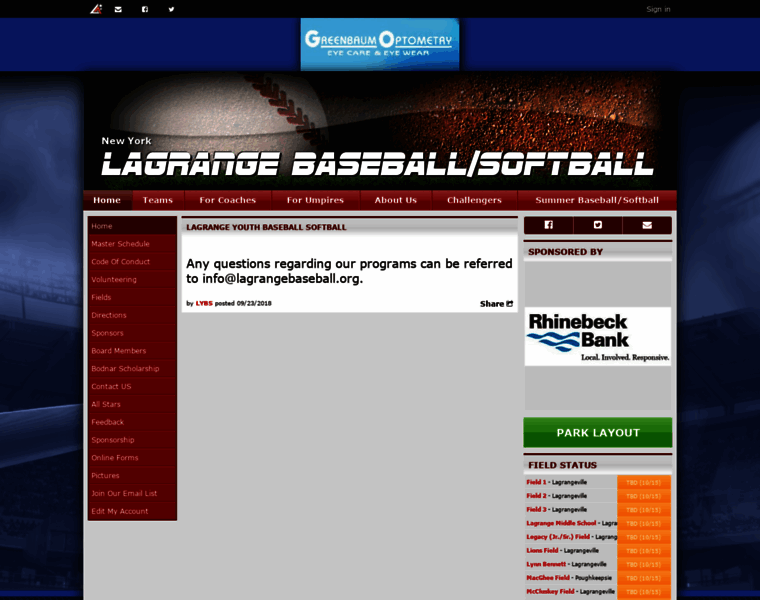 Lagrangebaseball.org thumbnail