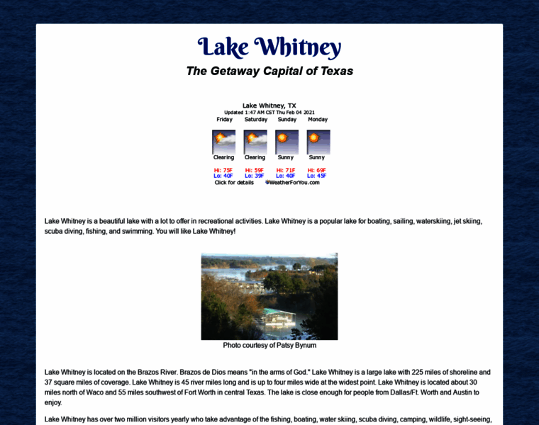 Lake-whitney.net thumbnail