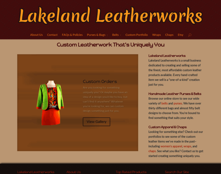 Lakelandleatherworks.com thumbnail