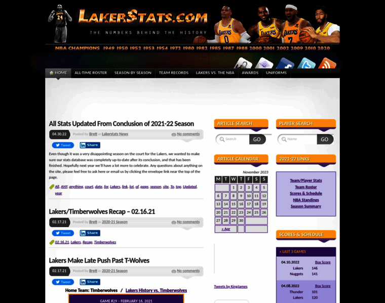 Lakerstats.com thumbnail