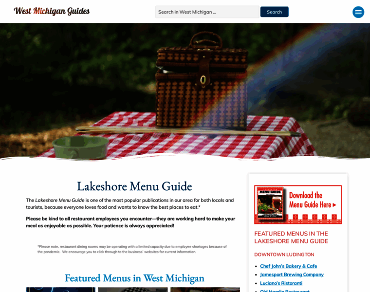 Lakeshoremenuguide.com thumbnail