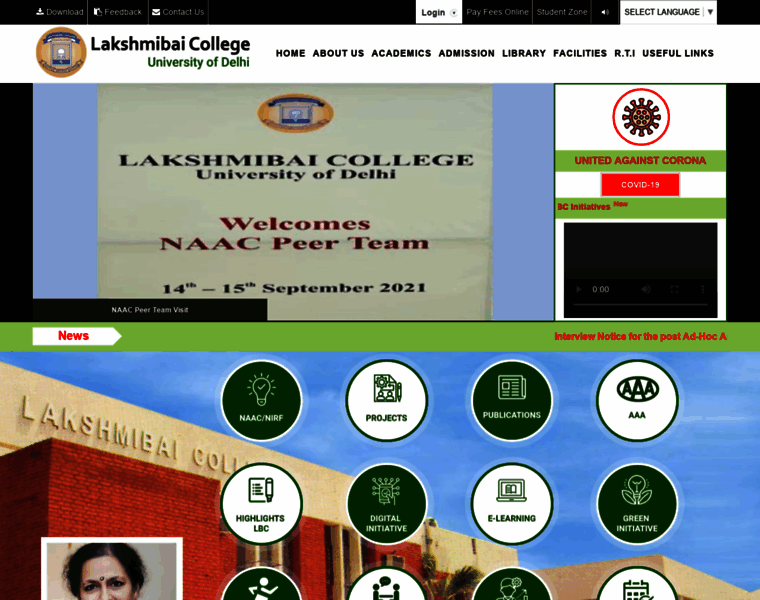 Lakshmibaicollege.in thumbnail