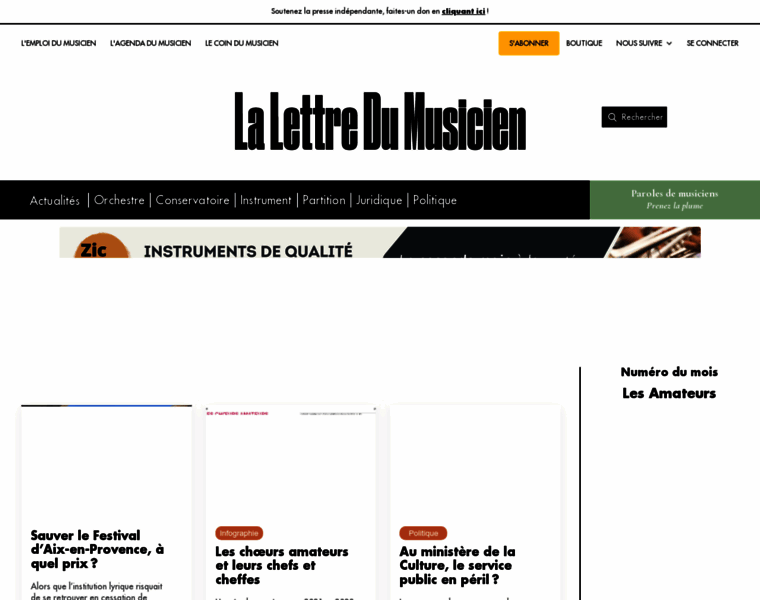 Lalettredumusicien.fr thumbnail