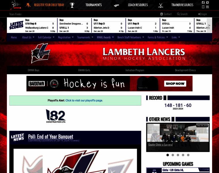 Lambethminorhockey.com thumbnail