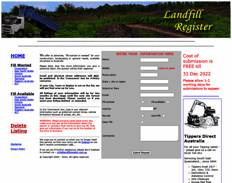 Landfillregister.com.au thumbnail