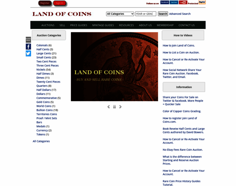 Landofcoins.com thumbnail